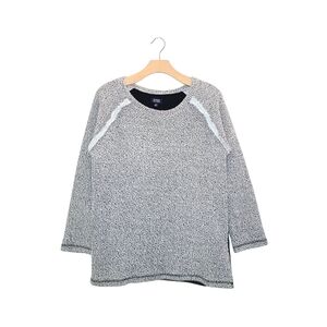 Plastic Island Pepper Gray Crewneck Knit Sweater